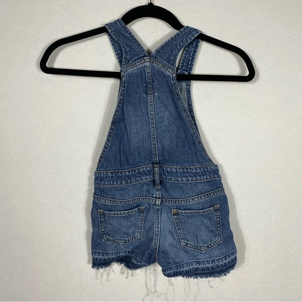 GAP Classic Blue Toddler Overalls shorts raw hem size XS